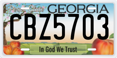 GA license plate CBZ5703
