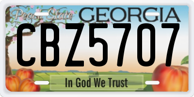GA license plate CBZ5707