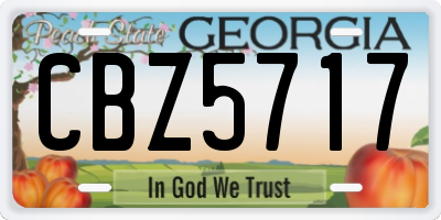 GA license plate CBZ5717