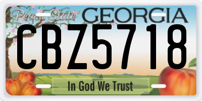 GA license plate CBZ5718