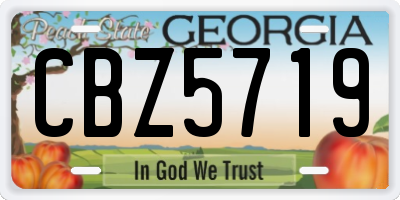 GA license plate CBZ5719