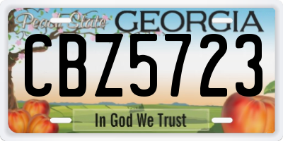 GA license plate CBZ5723