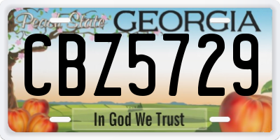 GA license plate CBZ5729