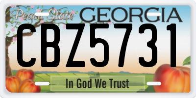 GA license plate CBZ5731