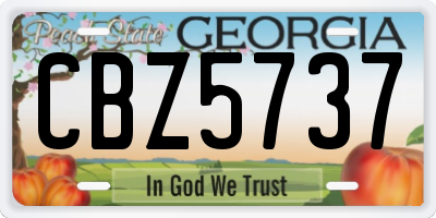 GA license plate CBZ5737