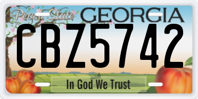GA license plate CBZ5742