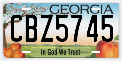 GA license plate CBZ5745