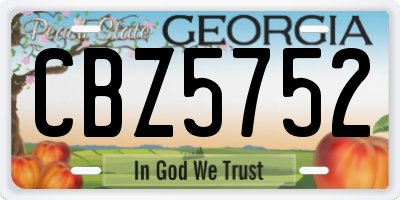 GA license plate CBZ5752