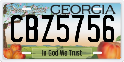 GA license plate CBZ5756