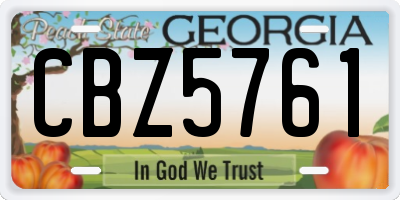 GA license plate CBZ5761