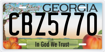 GA license plate CBZ5770