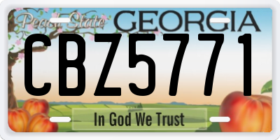 GA license plate CBZ5771