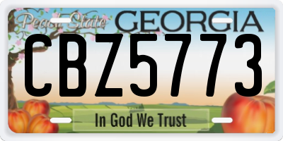 GA license plate CBZ5773