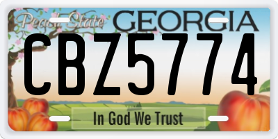 GA license plate CBZ5774
