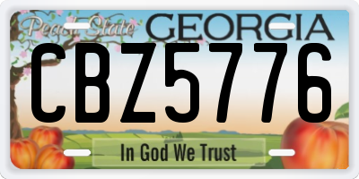 GA license plate CBZ5776