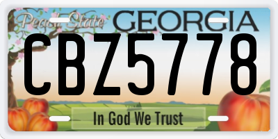 GA license plate CBZ5778