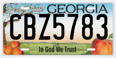 GA license plate CBZ5783