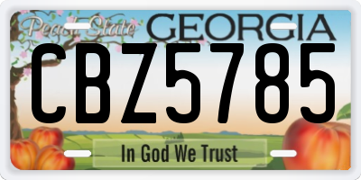 GA license plate CBZ5785