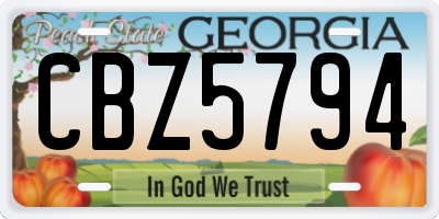 GA license plate CBZ5794