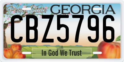 GA license plate CBZ5796
