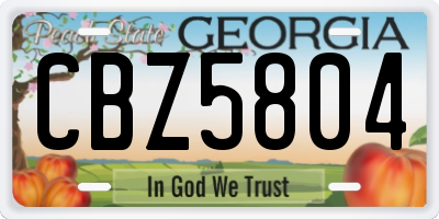 GA license plate CBZ5804