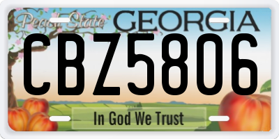 GA license plate CBZ5806