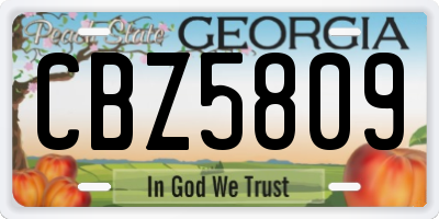 GA license plate CBZ5809