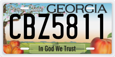 GA license plate CBZ5811