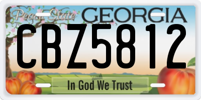 GA license plate CBZ5812