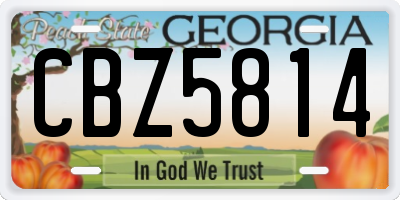 GA license plate CBZ5814