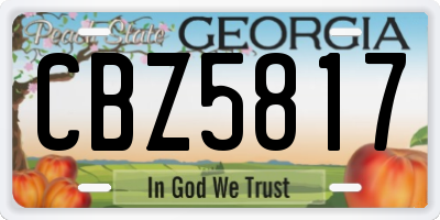 GA license plate CBZ5817