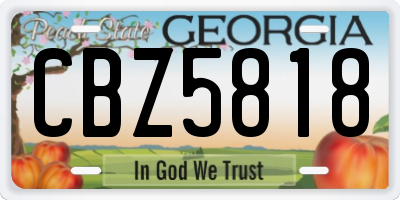 GA license plate CBZ5818