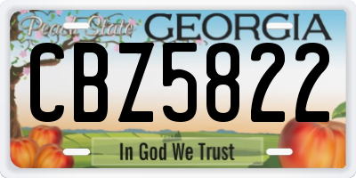 GA license plate CBZ5822
