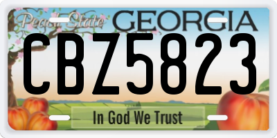 GA license plate CBZ5823