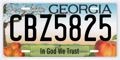 GA license plate CBZ5825