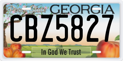 GA license plate CBZ5827