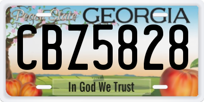 GA license plate CBZ5828