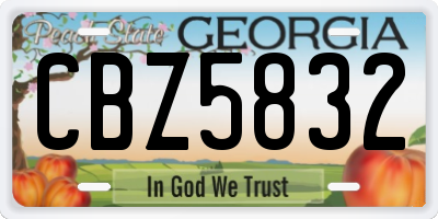GA license plate CBZ5832