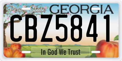 GA license plate CBZ5841