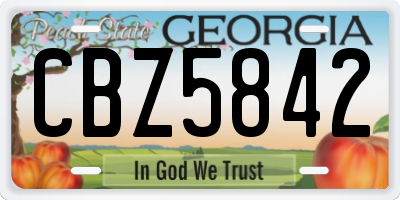 GA license plate CBZ5842