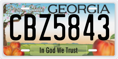 GA license plate CBZ5843
