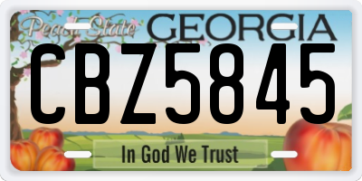 GA license plate CBZ5845