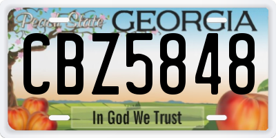 GA license plate CBZ5848