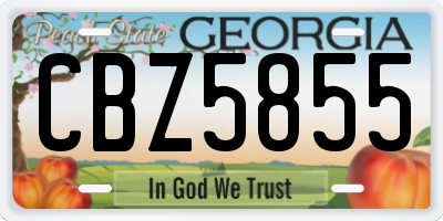 GA license plate CBZ5855