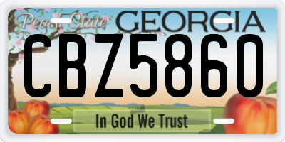 GA license plate CBZ5860