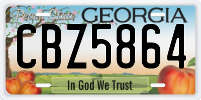 GA license plate CBZ5864