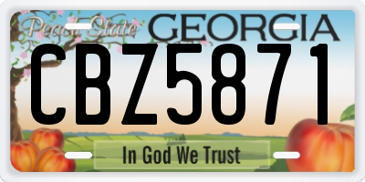 GA license plate CBZ5871