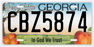 GA license plate CBZ5874