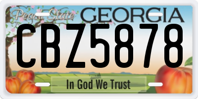 GA license plate CBZ5878