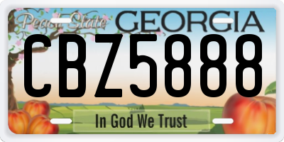 GA license plate CBZ5888